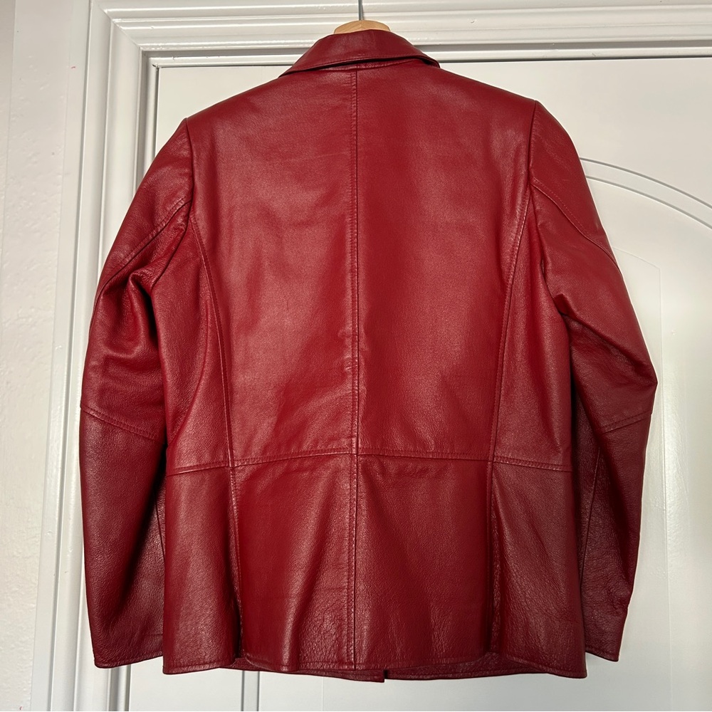 Vintage Red Leather Jacket - Picture 2 of 9